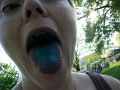 Annie with a blue tongue